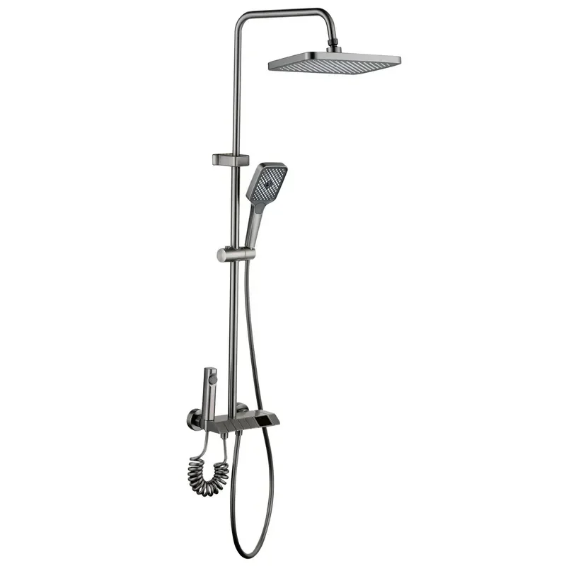 Душова колона зі змішувачем Mixxus Premium NEPTUNE 009-J GRAPHITE з кнопкою перемикання, 4 режими (