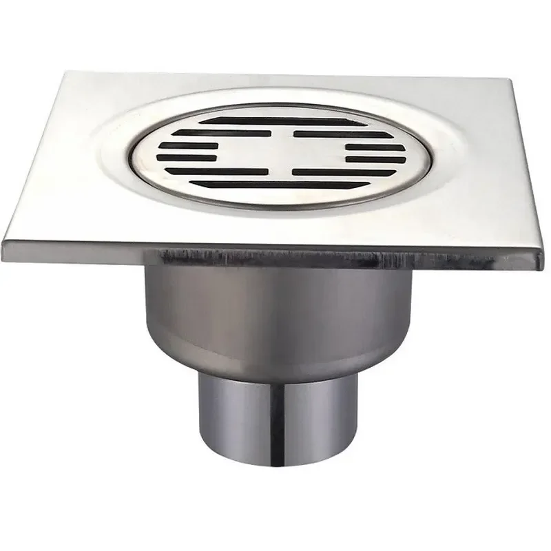 Душевой трап MIXXUS DRAIN-03-15x15-180 из нерж. стали SUS304 150x150мм, прямой отвод (Цвет нерж) (MI3422)