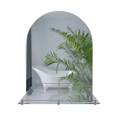 Дзеркало настінне Zerix LAGUNA MRZ03-50x70x11 прямокутне з дугоподібним верxом та полицею (ZX5622) от Zerix - купить в интернет-магазине