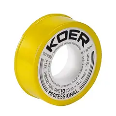 ФУМ лента для газа Koer STP-02 PRO 20M*0.2mm*19mm (KR0122) от KOER - купить в интернет-магазине