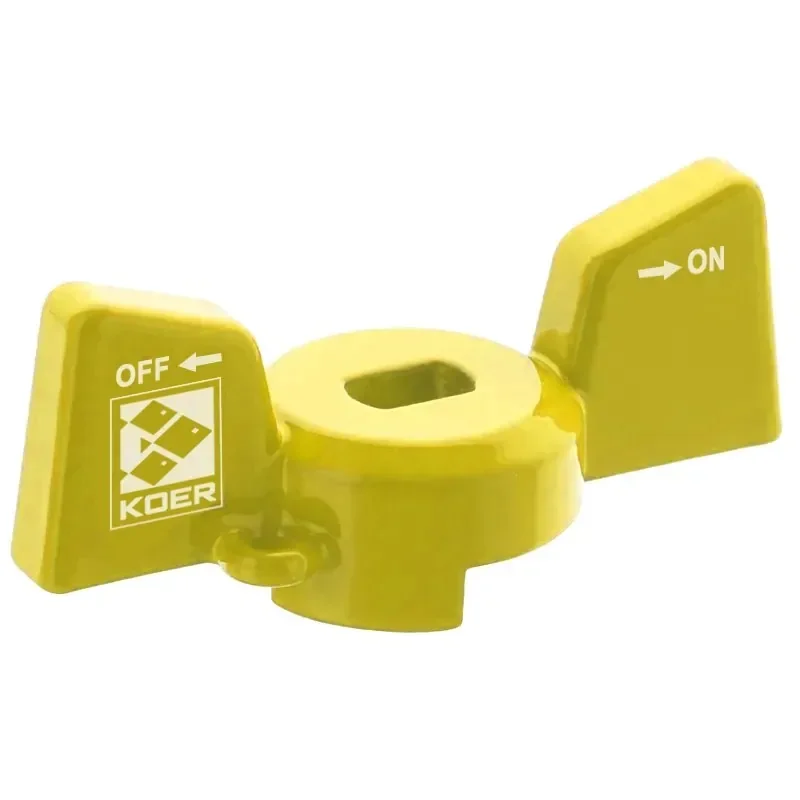 Ручка-бабочка Koer для крана шарового 1/2'' алюминиевая (цвет желтый) (KR4739) - фото 2