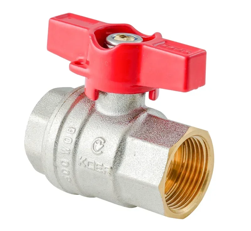 Кран кульовий ГГМ Koer Extreme KE.217-20 - 3/4" FF ручка "метелик" червона (KR5757) - фото 2