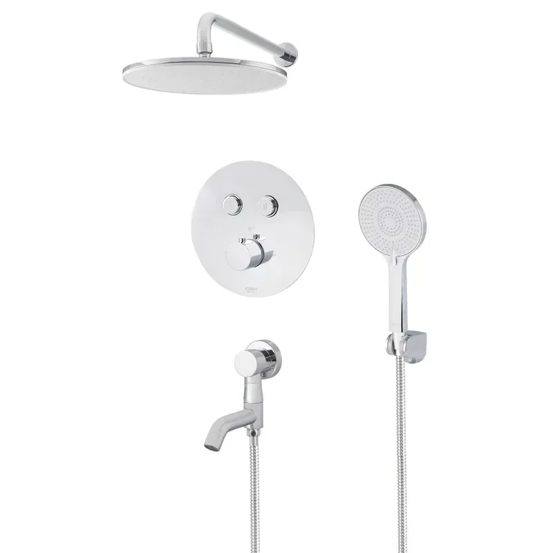 Вбудована душова система з термостатом Koer KB-67012-01 (Колір хром) (KR4728)