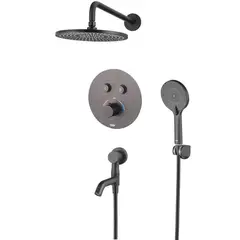 Вбудована душова система з термостатом Koer KB-67012-05 (Колір чорний) (KR4729) от KOER - купить в интернет-магазине