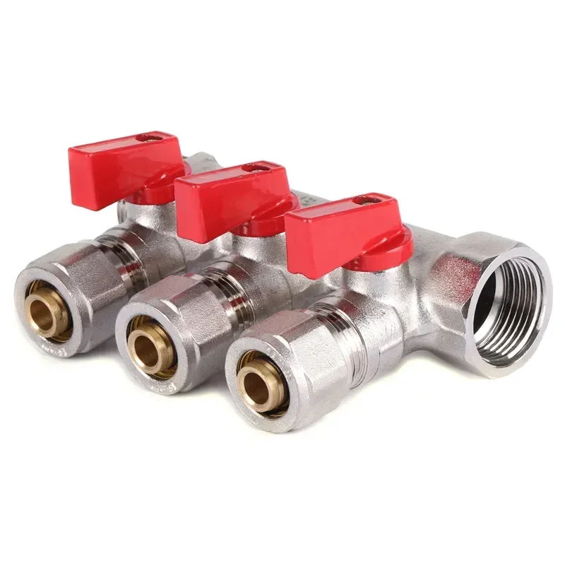 Колектор з кульовими кранами і фитингом Koer KR.1125-3 3/4"x3 ways (KR2836) - фото 2