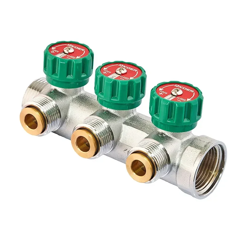 Колектор для теплої підлоги Koer KR.1127-3 - 1"x3 - 3/4 Ways (євроконус-площина) (KR4947) - фото 2