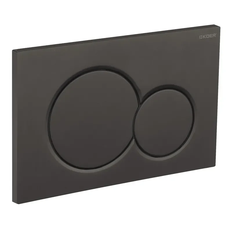 Панель змиву KOER KT-0601-05 240x160x10mm пластикова, кнопка кругла (колір чорний матовий) (KR5176) - фото 2