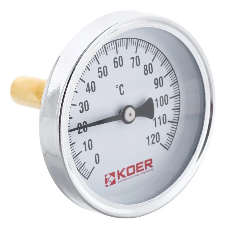 Термометр аксиальный с погружной гильзой KOER KT.671A D=63мм 1/2'' (KR2899) - фото 2