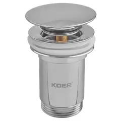 Донний клапан для раковини Koer PW-07-01 1 1/4'' з переливом автоматичний СLICK-СLACK (Колір хром) от KOER - купить в интернет-магазине