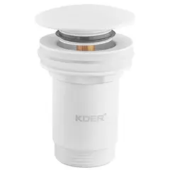 Донний клапан для раковини Koer PW-07-03 1 1/4'' з переливом автоматичний СLICK-СLACK (Колір білий) от KOER - купить в интернет-магазине