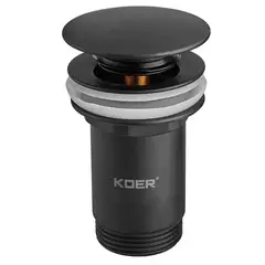 Донний клапан для раковини Koer PW-07-05 1 1/4'' з переливом автоматичний СLICK-СLACK (Колір чорн) от KOER - купить в интернет-магазине