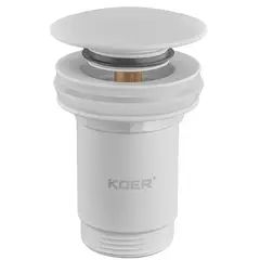 Донний клапан для раковини Koer PW-08-03 1 1/4''  без переливу автоматичнийСLICK-СLACK (Колір білий от KOER - купить в интернет-магазине