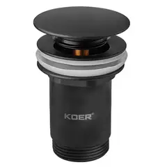 Донний клапан для раковини Koer PW-08-05 1 1/4''  без переливу автоматичний СLICK-СLACK (Колір чорн от KOER - купить в интернет-магазине