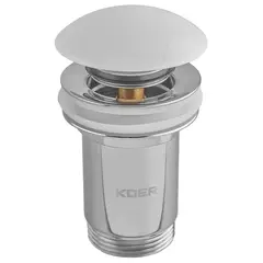 Донний клапан для раковини Koer PW-08-11 1 1/4''  без переливу автоматичний СLICK-СLACK (Біла керам от KOER - купить в интернет-магазине