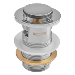 Донний клапан для раковини Koer PW-09-01 1 1/4'' з переливом автоматичний СLICK-СLACK (Колір хром) от KOER - купить в интернет-магазине