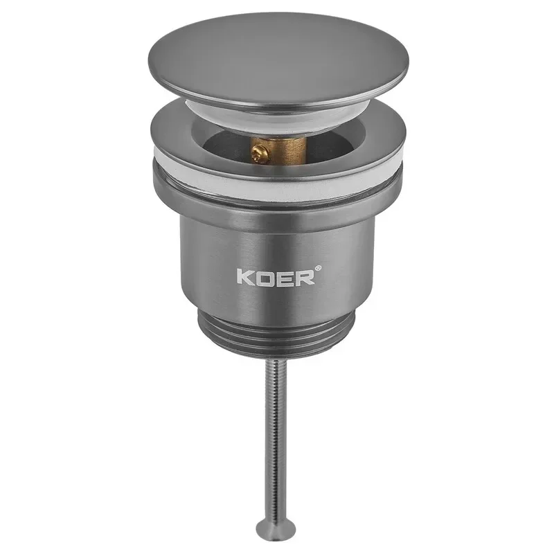 Донний клапан для раковини Koer PW-11-07 1 1/4''  універсальний (з/без перел) СLICK-СLACK (Колір гр