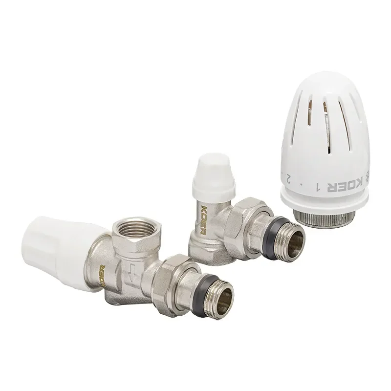 Комплект для підключення радіатора Koer SET-13 - 1/2"x1/2" (осьовий) з термоголовкою ВЗ (KR3176) - фото 2