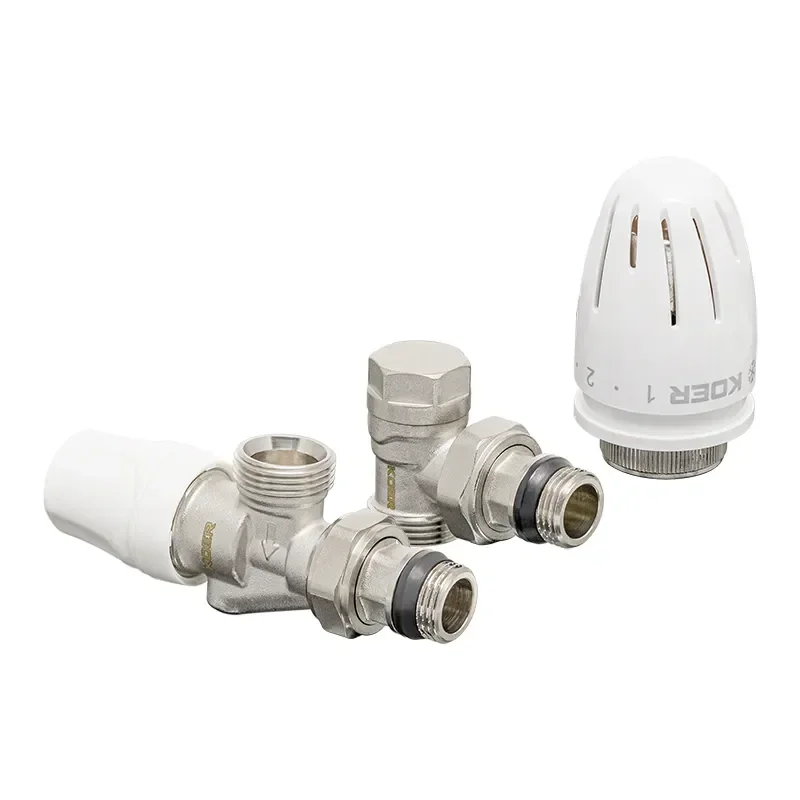 Комплект для підключення радіатора Koer SET-16 - 1/2"x3/4" (осьовий) з термоголовкою ЗЗ (KR3179) - фото 2