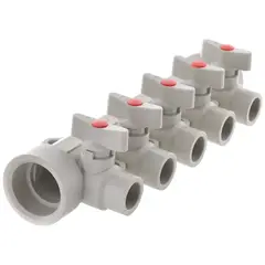 Колектор 5-way з кульовими кранами (40x20) PPR Koer K0172.PRO (KP0222) от KOER - купить в интернет-магазине