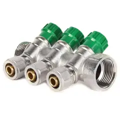 Колектор для теплої підлоги з фітингом Koer KR.1124-3 1”x3 ways (KR2833) от KOER - купить в интернет-магазине