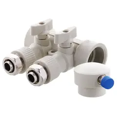 Колектор розподільний 2-way з фітингом Koer K0190.PRO - 40x20 PPR (KP2555) от KOER - купить в интернет-магазине