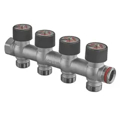 Колектор вентильний без фітингу 3/4"x3/4"x3/4"x4 WAYS (KOER KR.1128-4) (KR5873) от KOER - купить в интернет-магазине