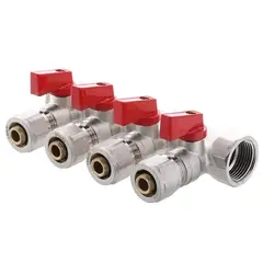 Колектор з відсікащими кранами з фитингом Koer KR.1125-4 3/4"x4 ways (KR2837) от KOER - купить в интернет-магазине