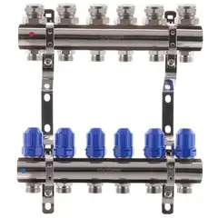 Колекторний блок з термостатичними клапанами Koer KR.1100-06 1"x6 ways (KR2632) от KOER - купить в интернет-магазине