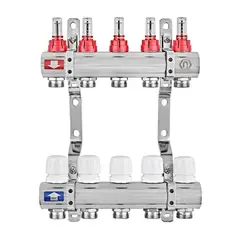 Колекторний блок з витратомірами EUROPRODUCT EP.B3110-05-1”x5 (корп. латунь) (EP6193) от EUROPRODUCT - купить в интернет-магазине
