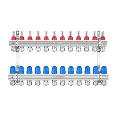 Колекторний блок з витратомірами та євроконусами Koer KR.1210-12 - 1"x12 WAYS (KR5274) от KOER - купить в интернет-магазине