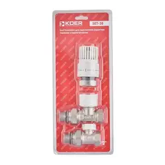 Комплект для підключення радіатора Koer SET-30 - 1/2'' (прямий) з термоголовкою (KR5717) от KOER - купить в интернет-магазине