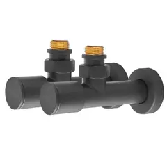 Комплект кранів для сушарки для рушників кутовий M1/2"xM1/2" подовжений KOER KR.SET.535 BLACK (KR5844) от KOER - купить в интернет-магазине