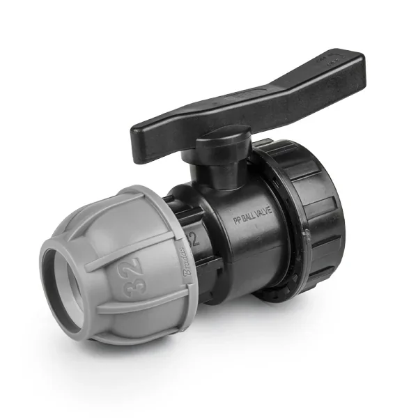 Кран для труб PE 20 мм/ РВ 1/2", PN10, DSRA10V20F12