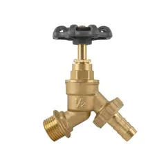 Кран вентильний РЗ 1/2", штуцер під шланг 3/4", латунний, КРУГЛАЯ РУЧКА, BR-KRH1234 от Bradas - купить в интернет-магазине