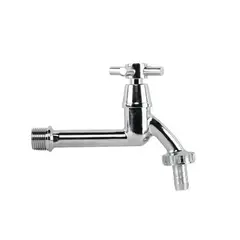 Кран вентильний РЗ 1/2", штуцер під шланг 3/4", латунь/нікель, CROSS HANDL LONG, GKK0T123413L от Bradas - купить в интернет-магазине
