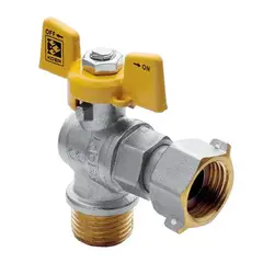 Кран з накидною гайкою 3/4" ГШМ ГАЗ КУТОВИЙ KOER KR.221.G (KR0169) от KOER - купить в интернет-магазине