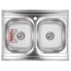 Кухонная мойка накладная Zerix Z8060B-08-180E (Satin) (ZX1620) от Zerix - купить в интернет-магазине