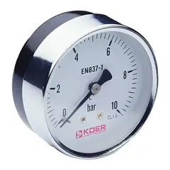 Манометр аксиальный (KOER KM.611A) (0-10 bar), D 63мм, 1/4''(KR0212) от KOER - купить в интернет-магазине