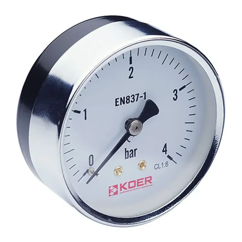 Манометр аксиальный (KOER KM.611A) (0-4 bar), D 63мм, 1/4'' (KR0210)