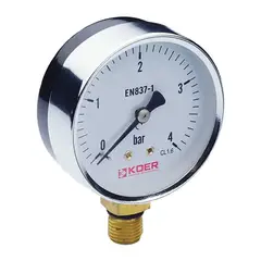 Манометр радиальный (KOER KM.610R) (0-4 bar), D 63мм, 1/4'' (KR0203) от KOER - купить в интернет-магазине