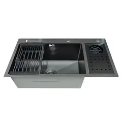 Мийка для кухні з нерж. сталі ZERIX ZH8245-SET-08 MICRO DECOR GRAPHITE (колір графіт) (ZM5594) от Zerix - купить в интернет-магазине