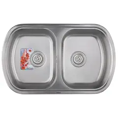 Мийка кухонна Haiba 80x49 Double (Satin) (HB0652) от HAIBO - купить в интернет-магазине