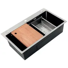 Мойка из нерж. стали ZERIX ZH6845-SET-05 DECOR NANO-SILVER (3.0/0.8) КОМПЛЕКТ (цвет нержавейка) (ZM5589) от Zerix - купить в интернет-магазине