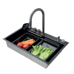 Мийка Zerix ZH7546-SET-01 NANO-BLACK з вбудованим змішувачем (ZM5575) от Zerix - купить в интернет-магазине