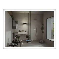 Дзеркало Mixxus FLAT MR04-100x80 з Led Touch, Anti-fog, димером, регулятором яскравості, годинником от MIXXUS - купить в интернет-магазине
