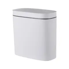 Відро для сміття сенсорне овальне Mixxus Flat-TC0109 White 9 л колір білий (MI7074) от MIXXUS - купить в интернет-магазине