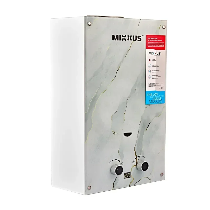 Газовая колонка MIXXUS GWH-0510 BASIC GLASS дымоходная 10 л/мин (панель из стекла с рисунком) (WH0026) - фото 2