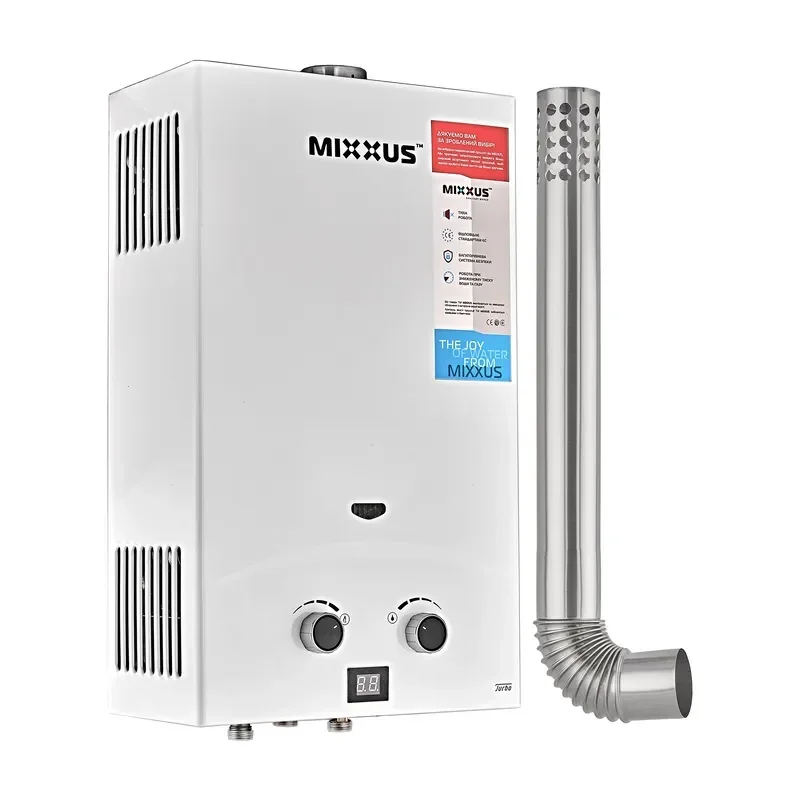 Газова колонка Mixxus GWH-0710 BASIC TURBO WHITE турбована 10 л/хв (WH0028) - фото 2