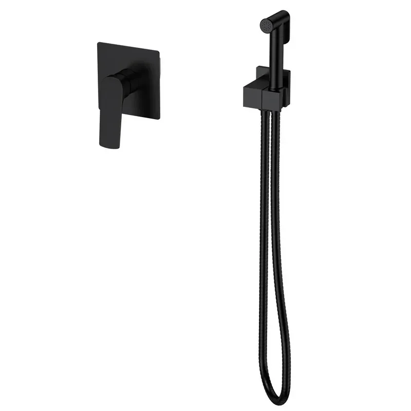 Змішувач для гігієнічного душу Mixxus Premium MONE 002 INNER Black вбудований з лійкою (MI6779) - фото 2