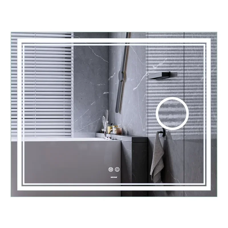 Дзеркало Mixxus Premium QUADRO MR20-100x80 з Led Touch, Anti-fog, димером, регулятором яскравості,